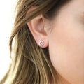 Korean New Round Circle Stud Earrings Elegant Minimalist Hollow Hoop Style Earrings For Women view 4
