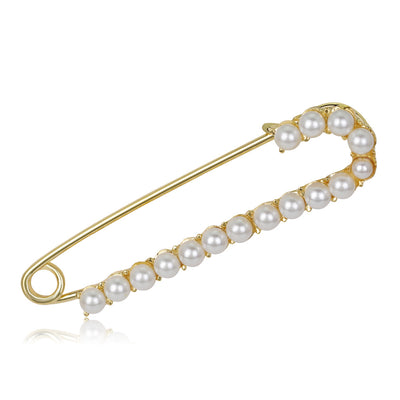 Front product view of the flower brooch pin in gold and silver