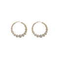 Alloy Irregular Pearl Hoop Earrings With Silver Pins Minimalist Geometric Statement Drop Style view 5