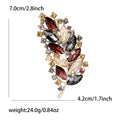 Alloy Crystal Feather Brooch Pin For Women's Suit And Dress Accessories view 4