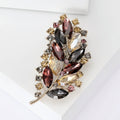 Alloy Crystal Feather Brooch Pin For Women's Suit And Dress Accessories view 2
