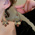 Vintage New Chinese Ethnic Alloy Waterdrop Long Drop Earrings With Elegant Niche Design view 1
