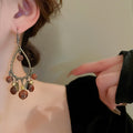 Vintage New Chinese Ethnic Alloy Waterdrop Long Drop Earrings With Elegant Niche Design view 3