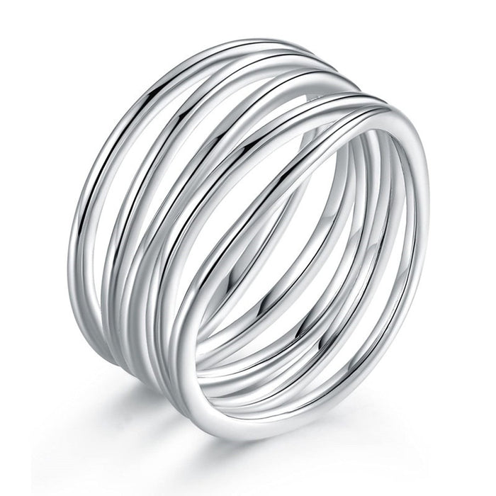 Korean Fashion Blogger Trendy Metal Ring, Minimalist Multi Layer Line Index Finger Ring