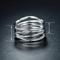 Korean Fashion Blogger Trendy Metal Ring, Minimalist Multi Layer Line Index Finger Ring view 4