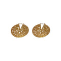 Vintage Hollow Round Disc Metal Earrings Geometric Statement Fashion Ear Cuffs view 5
