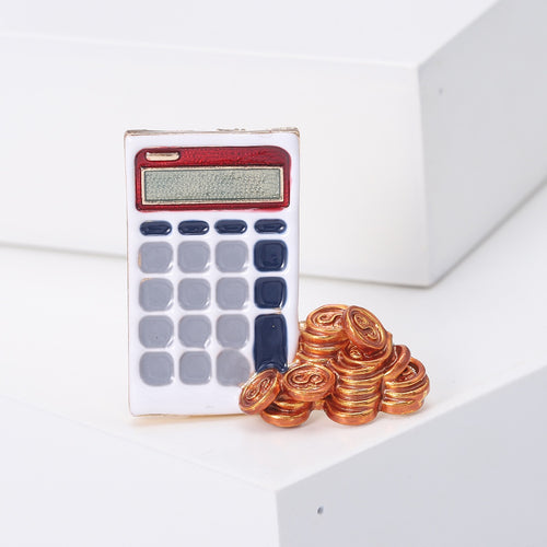 Alloy Enamel Calculator Brooch For Coats Suits And Cardigans