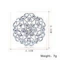 Blue Silver Tone Flower Metal Brooch Pin for Jackets and Lapels view 3