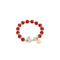 New Chinese Style Jade Rabbit Beaded Fu Character Bracelet, Vintage Cute Bunny Design Hand Jewelry view 5