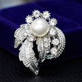 Silver Tone Flower Metal Brooch Pin 2.5 x 3.5 cm for Jackets and Lapels view 4