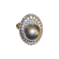 French Light Luxury Faux Pearl Oval Geometric Ring For Women New Chinese Commuter Style view 5