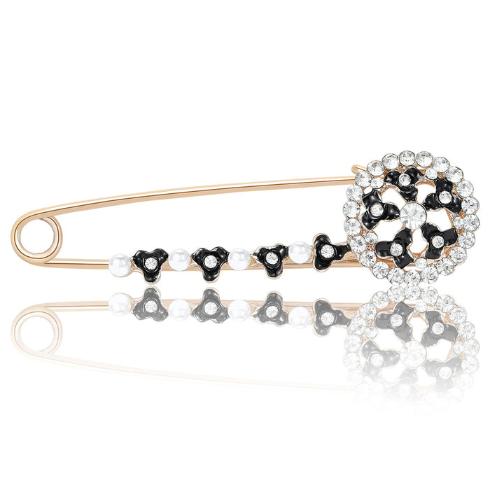 Metal Alloy Enamel Flower Brooch Pin For Women Clothing Accessories