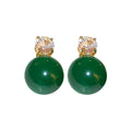 French Fresh Style Faux Pearl Zircon Geometric Round Stud Earrings For Workwear view 5