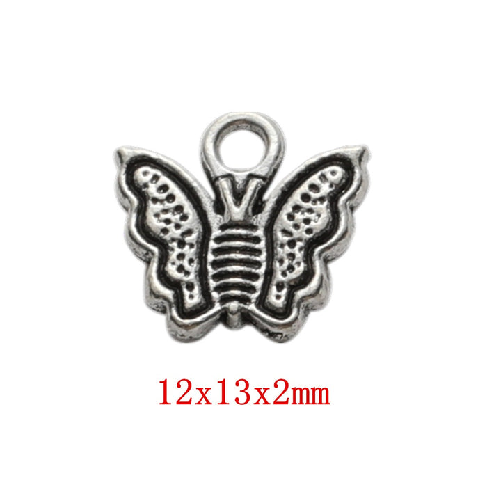 Antique Silver Zinc Alloy Butterfly Charm Pendant No.016676 for DIY Necklace Bracelet Jewelry Making