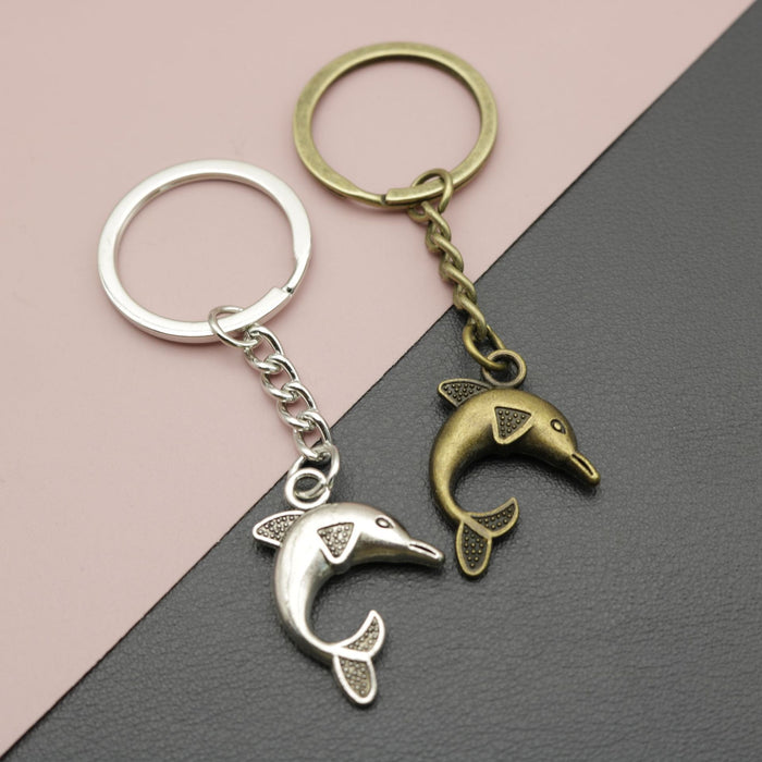 Zinc Alloy Minimal Dolphin Keychain Bag Charm Gift
