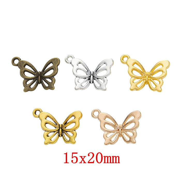 DIY Jewelry Accessories Vintage Zinc Alloy Butterfly Pendant Charms For Necklace Making