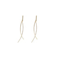 Elegant Minimalist Gold Alloy Cross Line Long Tassel Drop Earrings With Silver Needle For Women Earrings view 5