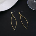 Elegant Minimalist Gold Alloy Cross Line Long Tassel Drop Earrings With Silver Needle For Women Earrings view 3