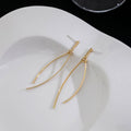 Elegant Minimalist Gold Alloy Cross Line Long Tassel Drop Earrings With Silver Needle For Women Earrings view 1