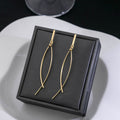 Elegant Minimalist Gold Alloy Cross Line Long Tassel Drop Earrings With Silver Needle For Women Earrings view 4