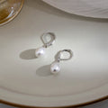 Elegant Korean Minimalist Baroque Pearl Leverback Metal Drop Earrings Light Luxury Fashion Earrings view 2