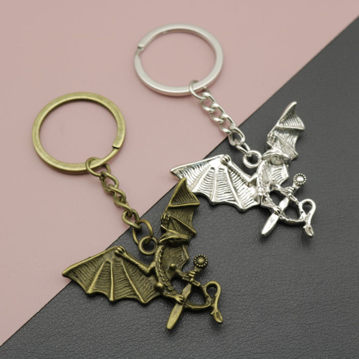 Metal Flying Dragon Keychain Fantasy Bag Charm Gift