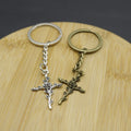 Zinc Alloy Simple Cross Keychain Bag Charm Gift view 4