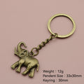 Zinc Alloy Elephant Shape Keychain For Bag Charm Gift – Antique Copper view 2