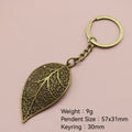 Metal Minimalist Leaf Keychain Bag Charm Key Ring Gift view 2
