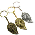 Metal Minimalist Leaf Keychain Bag Charm Key Ring Gift view 5