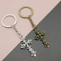 Zinc Alloy Simple Cross Keychain Religious Key Ring Gift view 1