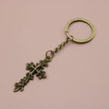 Zinc Alloy Simple Cross Keychain Religious Key Ring Gift view 6