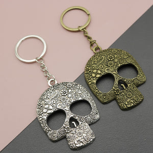 Zinc Alloy Skull Head Keychain For Key Ring Gift