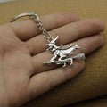 Metal Witch Broom Keychain Bag Charm view 3