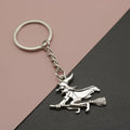 Metal Witch Broom Keychain Bag Charm view 1