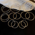 Metal Minimalist Round Plain Hoop Earrings With Silver Posts For Commute Style view 1