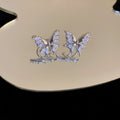 Minimalist Zircon Butterfly Clip-on Earrings, No Piercing Light Luxury Ear Cuffs view 2