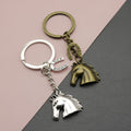 Antique Bronze Zinc Alloy Horse Head Keychain Car Key Ring view 1