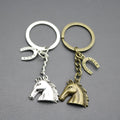 Antique Bronze Zinc Alloy Horse Head Keychain Car Key Ring view 2