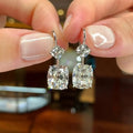 Elegant Square Zircon Rhombus Earrings, Hong Kong Style Sparkling Versatile Fashion Ear Jewelry view 2