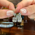 Elegant Square Zircon Rhombus Earrings, Hong Kong Style Sparkling Versatile Fashion Ear Jewelry view 5