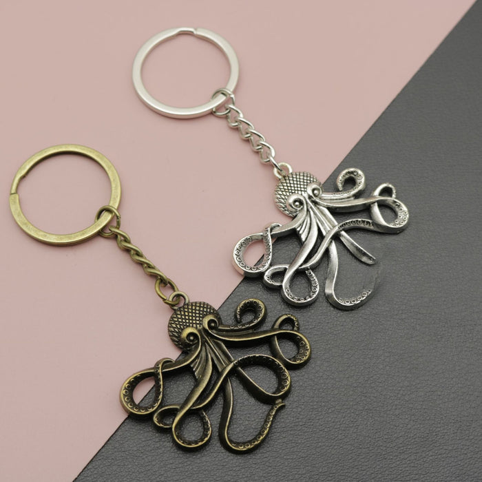 Metal Octopus Keychain Bag Charm – Antique Copper