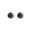 Elegant 925 Silver Needle Round Tiger Eye Stone Studs, Minimalist Maillard Style Women's Earrings view 5