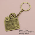Metal Gear Shape Keychain Bag Charm Key Ring view 2
