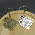 Metal Gear Shape Keychain Bag Charm Key Ring view 3