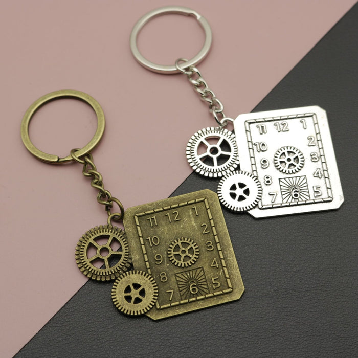 Metal Gear Shape Keychain Bag Charm Key Ring