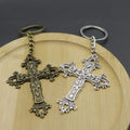 Zinc Alloy Minimalist Cross Keychain Key Ring Gift – Antique Copper view 4
