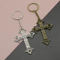 Zinc Alloy Minimalist Cross Keychain Key Ring Gift – Antique Copper view 1