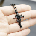 Zinc Alloy Simple Cross Keychain For Bag Charm Gift – Black view 3