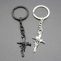 Zinc Alloy Simple Cross Keychain For Bag Charm Gift – Black view 4